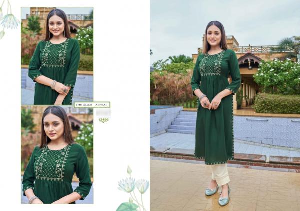 Kalaroop Carbon Fancy Rayon Embroidery Kurti Collection